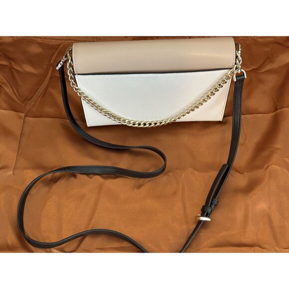 Kate Spade Carson Saffiano Leather Convertible Crossbody Warm Beige Black NWOT - Picture 8 of 16